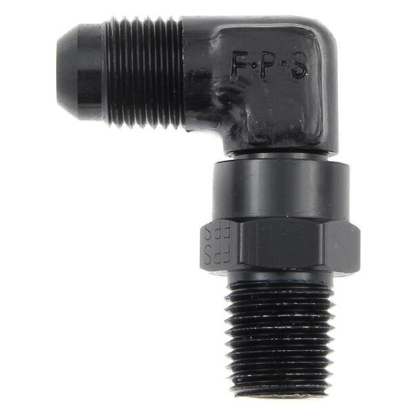 Fragola Fragola 499106-BL -6 AN x 0.25 in. MPT 90 deg Swivel Adapter -Black FRG499106-BL - main